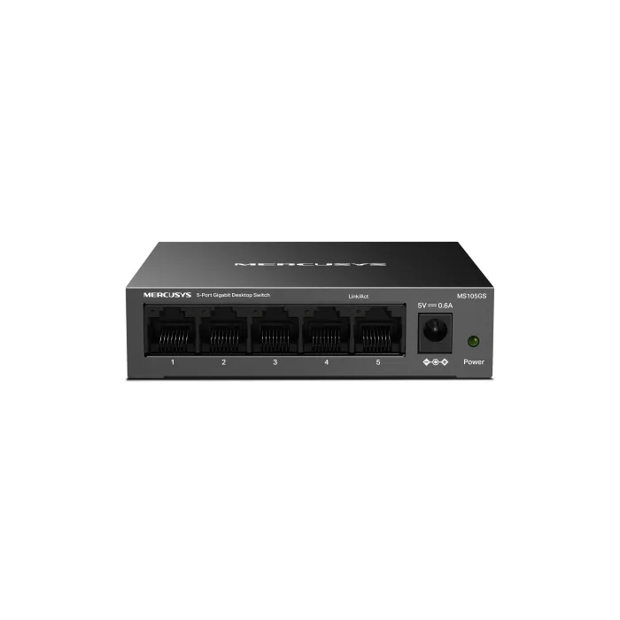 5-портов гигабитен комутатор Mercusys MS105GS, 5× Gigabit LAN, 10 Gbps, метален корпус