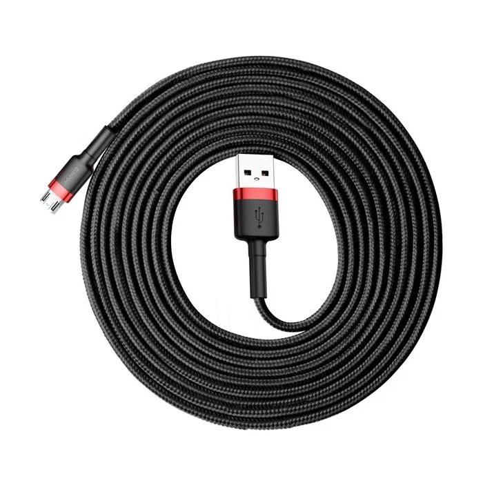 Baseus Cafule USB-A към Micro USB кабел, 2A, 3 м, черен/червен