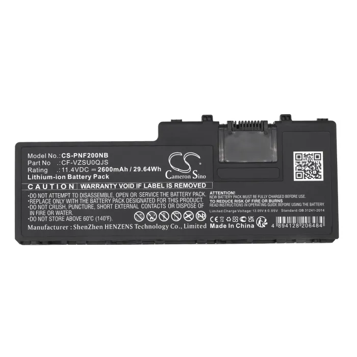 Батерия за лаптоп CAMERON SINO CS-PNF200NB, съвместима с Panasonic CF-VZSU0QJS, Toughbook CF-20 и Toughpad FZ-A2, Li-Ion, 11,4 V, 2600 mAh