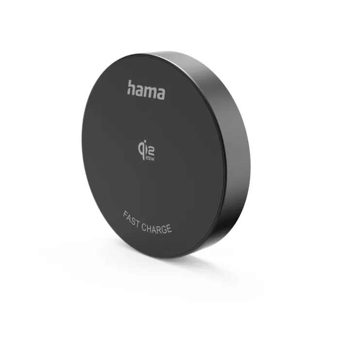 Безжично зарядно устройство HAMA Qi2 25W, бързо зареждане, автоматично разпознаване на устройството, черно