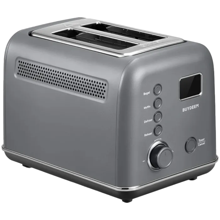 BUYDEEM DT730E-IG/EU – 2-слотов автоматичен тостер с моторизиран лифт, 9 нива, Bagel/Defrost/Reheat