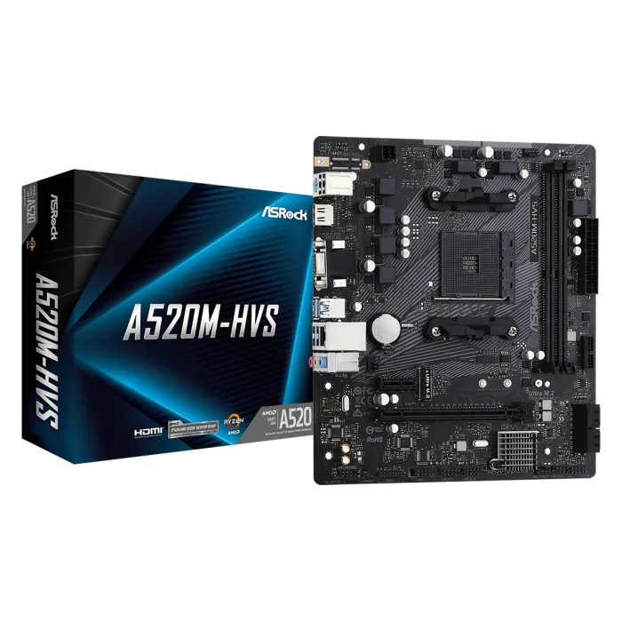 Дънна платка ASROCK A520M-HVS, AM4