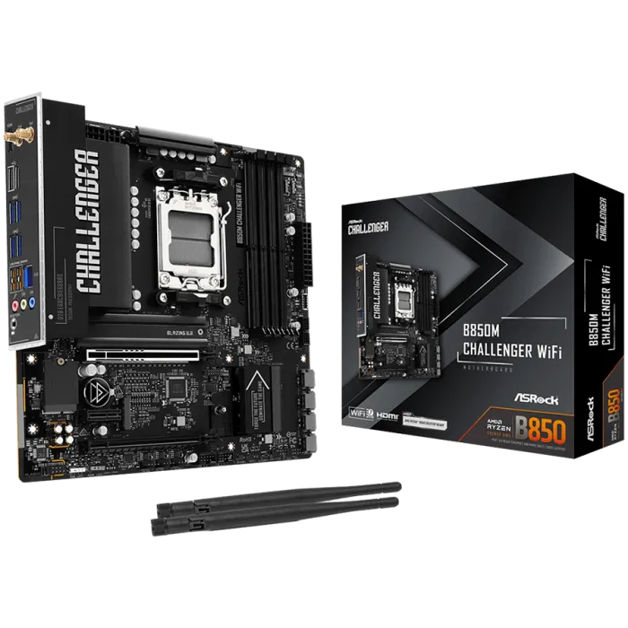 Дънна платка ASRock B850M Challenger WiFi, AM5, DDR5-8000+ OC, PCIe 5.0, Wi-Fi 7, 2.5G LAN