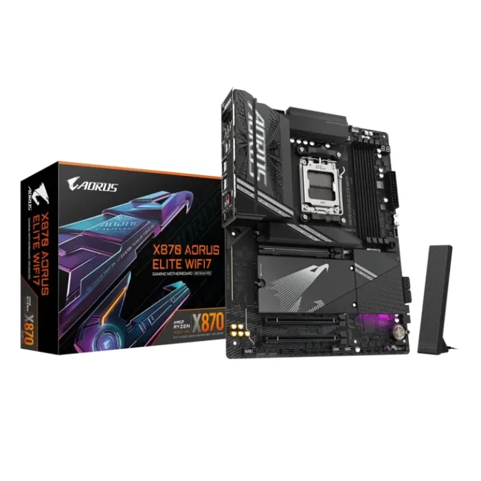 Дънна платка GIGABYTE X870 AORUS ELITE WIFI7, AM5, DDR5, PCIe 5.0, Wi-Fi 7, USB4, ATX