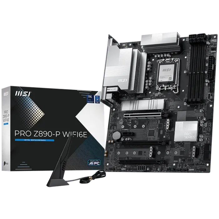 Дънна платка MSI PRO Z890-P WIFI6E, LGA1851, DDR5 9200+ MT/s OC, PCIe 5.0, 4×M.2, 5GbE, Wi-Fi 6E