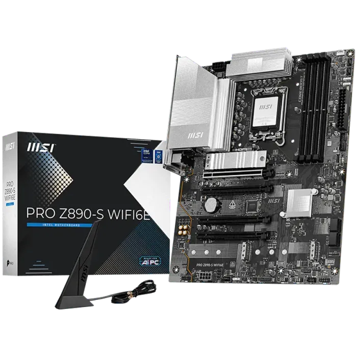 Дънна платка MSI PRO Z890-S WIFI6E, LGA1851, DDR5 8800+ MT/s OC, PCIe 5.0, 3×M.2, 2.5GbE, Wi-Fi 6E