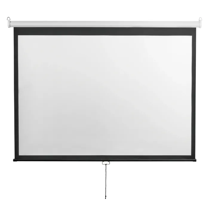 Екран за проектор SBOX PSM-100-2, 100″, 180 x 180 cm, за стенен или таванен монтаж, матово бяло платно, Gain 1.0, ъгъл на видимост 160°, формати 16:9/4:3/1:1