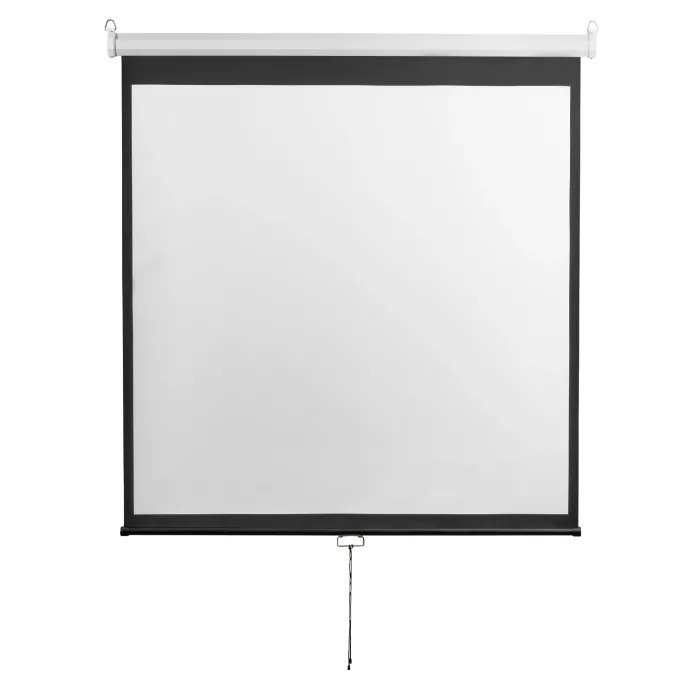 Екран за проектор SBOX PSM-118-2, 118", 213 x 213 cm, матово бяла повърхност, формати 16:9, 4:3 и 1:1, стенен или таванен монтаж, зрителен ъгъл 160°