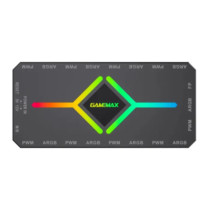 GameMax V4.0 ARGB HUB PWM Black – контролер за ARGB подсветка и PWM вентилатори, ARGB Sync към дъно