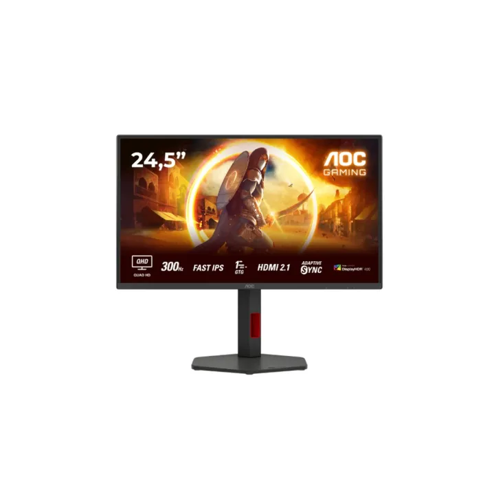 Геймърски монитор AOC Q25G4SR, 24.5″ IPS WLED, QHD 2560x1440, 300Hz, 1ms GtG, Adaptive-Sync, 400 cd/m²