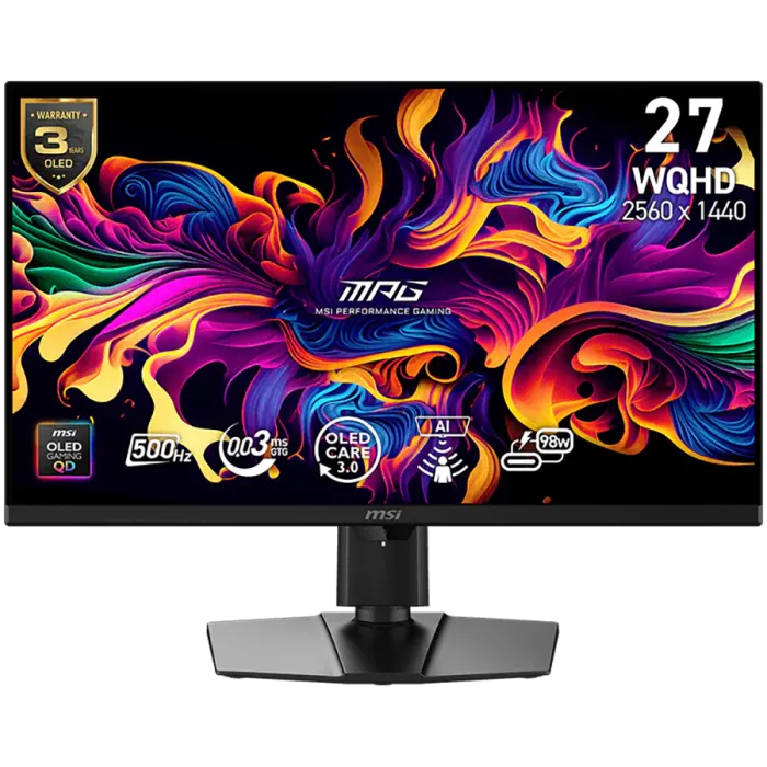 Геймърски монитор MSI MPG 271QR QD-OLED X50, 26.5", WQHD, 500Hz, 0.03ms