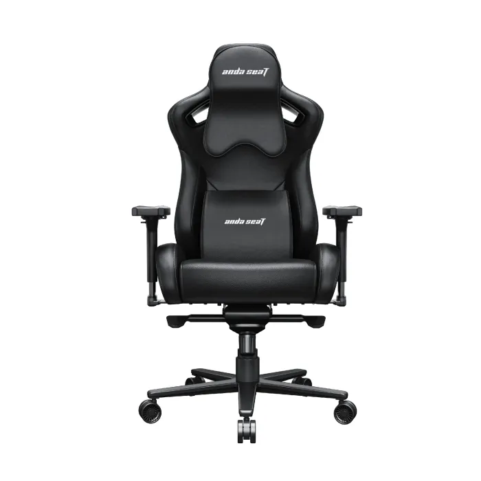 Геймърски стол Anda Seat Kaiser 2 Pro, XL, черен, PVC кожа, ергономичен, 4D подлакътници, до 150 kg, възглавнички за глава и кръст
