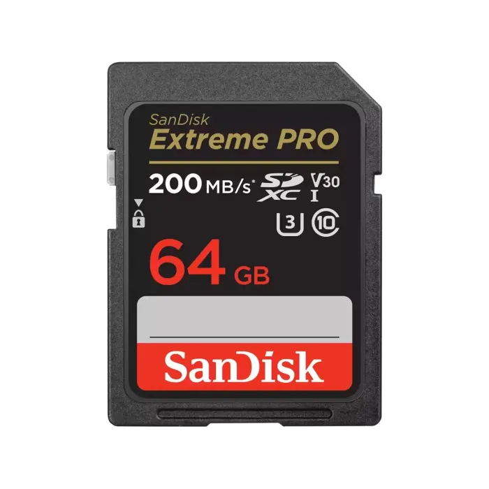 Карта памет SanDisk Extreme PRO SDXC UHS-I 64GB – 200/90 MB/s, U3, V30