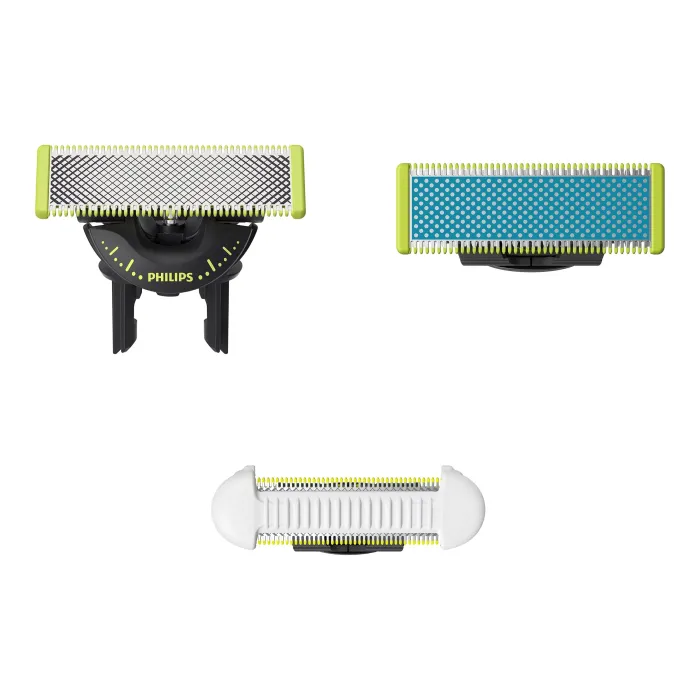 Комплект сменяеми ножчета PHILIPS OneBlade QP936/50, 3 броя, OneBlade 360, Anti-Friction и Intimate SkinProtect, за всички дръжки OneBlade, до 4 месеца употреба