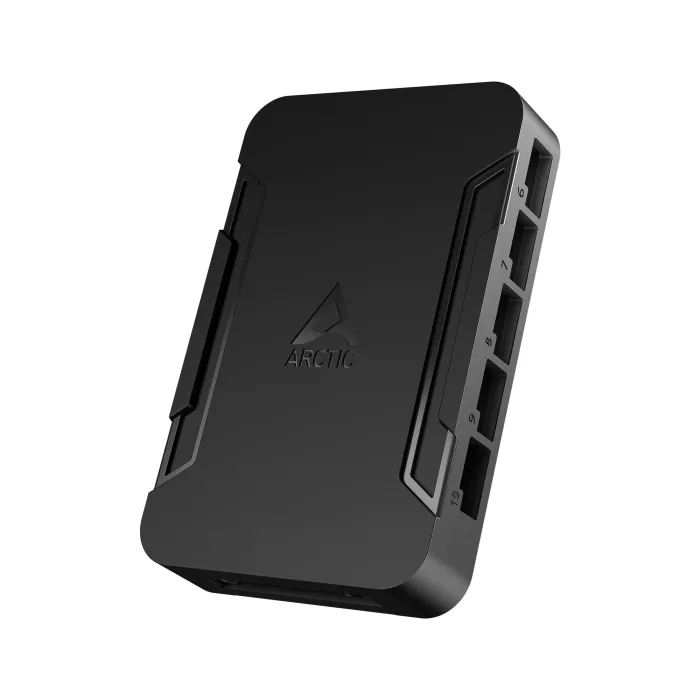 Контролер за вентилатори Arctic ACFAN00351A, 10 x 4-pin PWM порта, SATA захранване, вътрешен USB 2.0 конектор, черен
