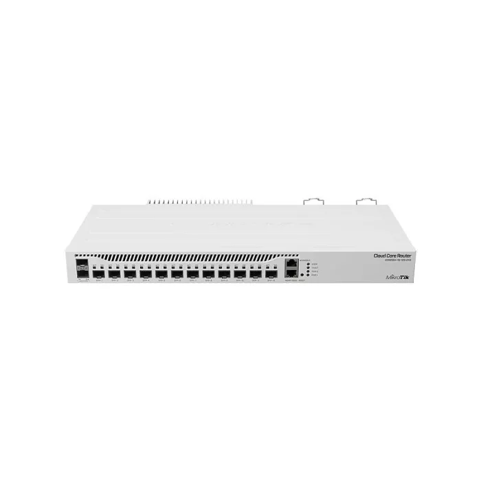 Кабелен рутер MikroTik CCR2004-1G-12S+2XS, 12 x 10G SFP+, 2 x 25G SFP28, 1 x Gigabit Ethernet, 4-ядрен 1.7 GHz, 4 GB RAM, RouterOS v7, бял