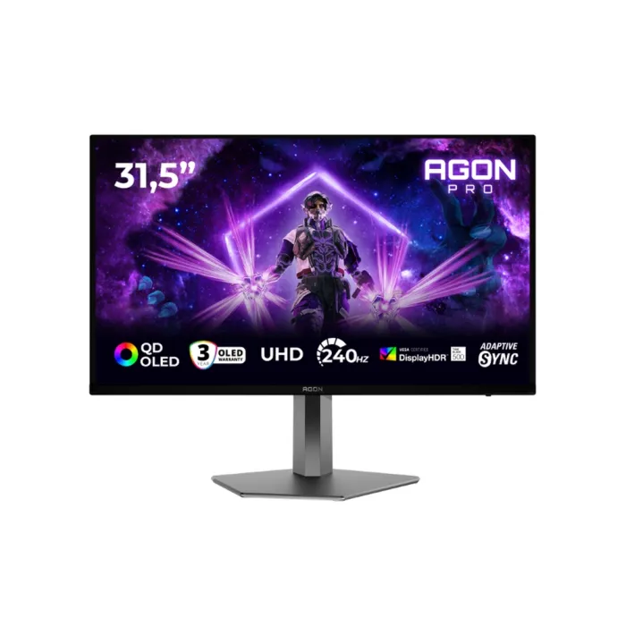 Монитор AOC AG326UZD2, 31.5″ QD-OLED, 3840x2160, 240Hz, 0.03ms GtG, Adaptive-Sync, 2x8W говорители