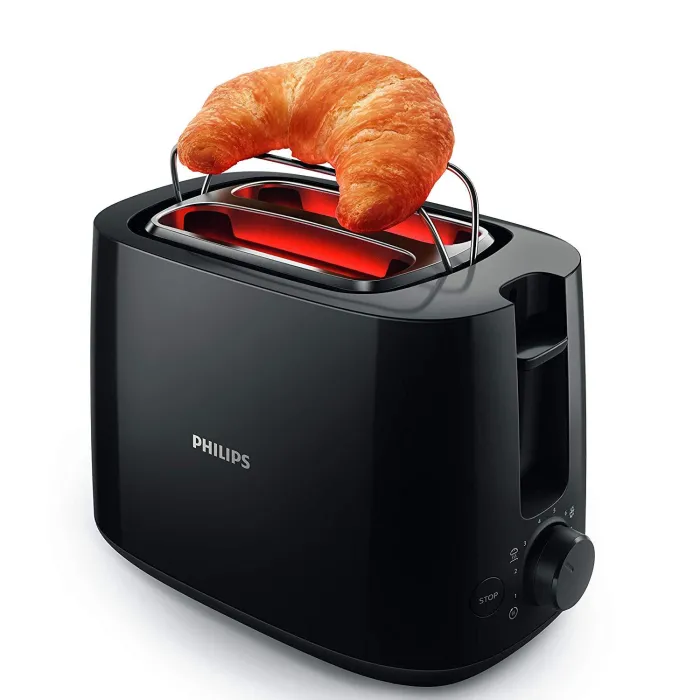 PHILIPS Daily Collection Toaster 8 settings Integrated bun warming rack Compact design