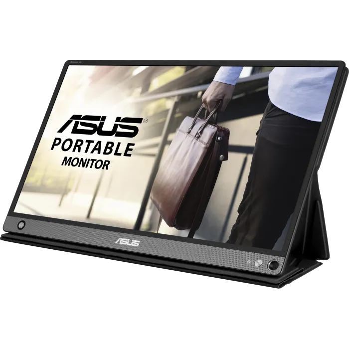 Преносим монитор ASUS ZenScreen Go MB16AHP, 15.6", FHD 1920x1080, IPS, USB Type-C, вградена батерия 7800 mAh, говорители 2 x 1 W