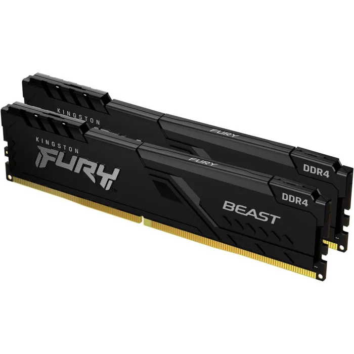RAM памет, Kingston FURY Beast Black, 16GB (2x8GB), DDR4, PC4-25600, 3200MHz, CL16, KF432C16BBK2/16