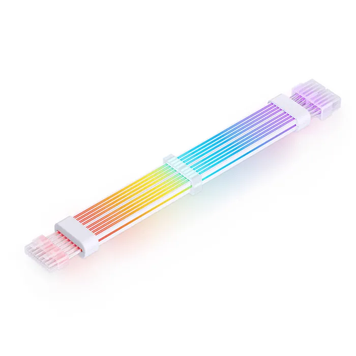 Удължителен RGB кабел за видеокарта JONSBO PC Light Cable, 2 x 8-pin PCIe, 300 мм, бял