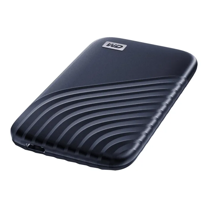 Външен SSD диск  WD My Passport SSD, 2TB, Midnight Blue, USB 3.2 Gen-2, USB-C, 1050MB/s четене, 1000MB/s запис, съвместим с PC/Mac