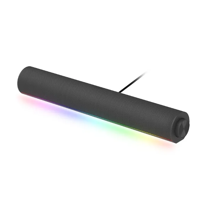 Настолна тонколона тип саундбар Xiaomi QBH4276GL, черна, Bluetooth, USB и AUX свързване, RGB осветление, 24-bit DSP, 1500 mAh батерия, 2 широколентови говорителя
